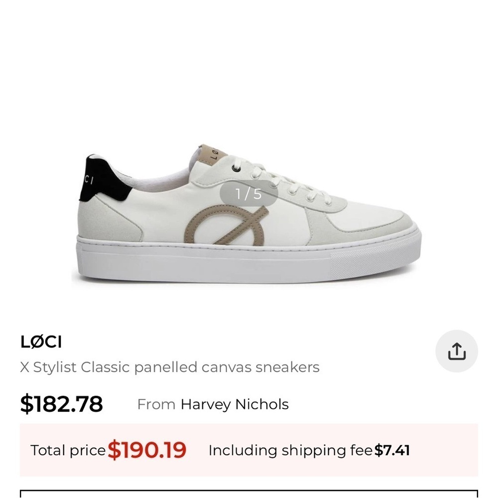Loci Women X Stylist Classic Panelled Canvas Sneaker Style Seven Sz EUR 37 (6.5)